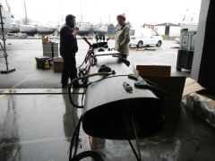 Mast wird vorbereitet